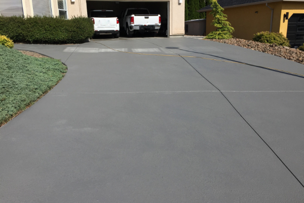 A resealed driveway.