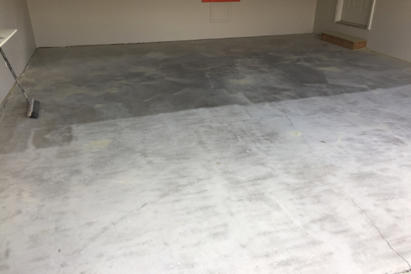 A Garage Floor after Environmentally Friendly Micro-Abrasive Blasting.